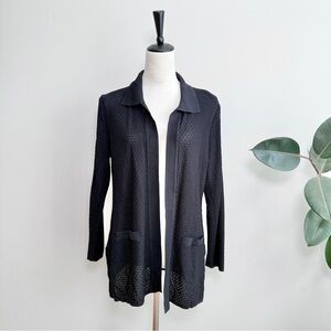 EXCLUSIVELY MISOOK open front cardigan black sweater knit  Size S